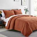 Love's cabin Quilts for Queen Bed Umber Bedspreads - Soft Bed Summer Lightweight Bedspread Comforter - Modern Style Coin Pattern Coverlet for All Season - 3 Pieces (1 Quilt, 2 Pillow Shams), Full/Queen