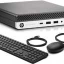 1. HP Micro Desktop Computer 800 G3 Elitedesk Mini Business PC, Intel Core i5-6500T,16GB DDR4, 512GB SSD,WiFi Type-C Port, 2. New Wired Keyboard 3. Mouse, Windows 11