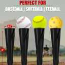 LOMGWAYS Baseball/Softball Batting Tee-(24"-46") Height Adjustable Premium Portable Baseball Tee with Removable Rubber Top and Heavy-Duty Base for All Ages