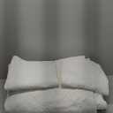 Bedding Set Bedspread White 90 x 96 in and 2 Pillowcases White 20 x 26 in 3 pcs