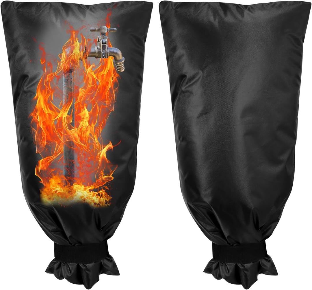 2 x Outdoor Faucet Cover for Winter Freeze Protection 22" x12" Water Faucet Cover Socks Waterproof Insulated Spigot Outside Faucet Freeze Protector (2 Pack)