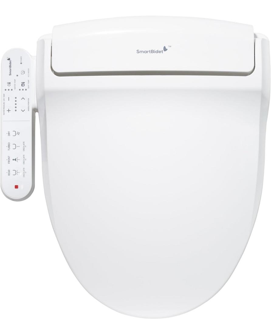 SmartBidet SB-2000 Smart Bidet Electric Bidet Toilet Seat with Heated Seat, Warm Water, Air Dryer Side Control Panel, Round(not new, used, Water and dirt inside)