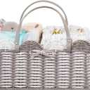 HBlife Large Baby Diaper Caddy, Paper Rope Storage Baskets Nursery Bin with Removable Divider, Portable Car Organizer for Diapers, Baby Shower Gifts, Newborn Essentials Must Haves