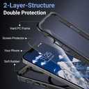 Magnetic for iPhone 13/14 Case,[Screen Protector] [Compatible with MagSafe][Military Grade Drop Protection][Heavy Duty Protection][Shockproof] 2-Layer Durable Bumper Phone Case 6.1"-Black