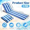 Karenhi 2 Pack Adjustable Beach Lounge Mats with Backrest 5-Position Folding Tanning Chair Lightweight Portable Outdoor Chaise 330.7lbs for Patio Camping Pool Garden(Stripes), 59.84 x 19.29 inches