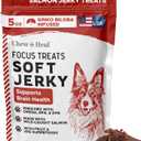 Chew + Heal Labs Dog Salmon Jerky Treats with Cognitive Support - 5 oz of Wild Caught Salmon Jerky Dog Treat - Made with Gingko Biloba, Blueberries, Cranberries, Pumpkin, and More - Made in The USA (5 Ounce (Pack of 1), Best By 02/12/2026