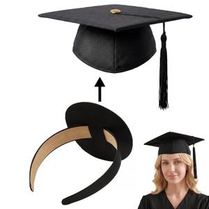 4 x Qceasiy Graduation Cap Headband Insert, No-Slip Mortarboard Stabilizer Band with Adhesive Pad, Helps Keep Cap Secure and Level, Hat Accessory for Graduates
