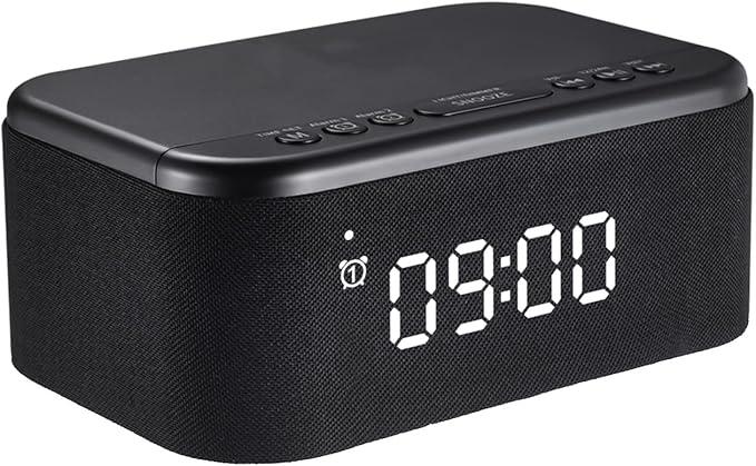 Fansbe Smart Bluetooth Alarm Clock Dim 12/24H, Black