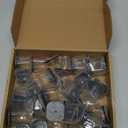 32 Pcs Square Chair Leg Protectors for Hardwood Floors,Felt Furniture Floor Protectors with Silicone Caps, Large Size (Fits Chair Legs with Side Length: 1-1/16'' to 1-5/8'')