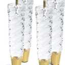 JEREVER Diamond Pattern Acrylic Furniture Legs Pack of 4 Replacement Sofa Cabinet Feet Modern Clear Home Decor (7.8inch)