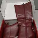 COLETER Women's Knee High Boots Pointed Toe Kitten Low Heel Tall Boots Comfortable Fall Winter Long Boots (9.5, Burgundy)