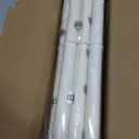 White Double Curtain Rod 36 to 76 Inch, Decorative Adjustable 1 Inch Heavy Duty Dual Curtain Rods for Windows, Boho Rustic Vintage Double Drapery Pole with White Finial