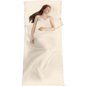 Sleeping Bag Liner,Long Staple Cotton, Adult Sleep Sack & Travel Sheets,Travel Sleep Sack for Backpacking, Hotels & Hostels Lightweight Travel Sheet Camping Sheets,Has Full Length Zipper