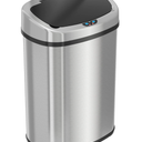 SensorCan Touchless Sensor Trash Can with Odor Control System, Stainless Steel, 49 Liter / 13 Gallon, Oval