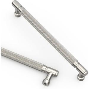 Asidrama 10 Pack 7.5 Inch(192mm) Brushed Satin Nickel Cabinet Pulls Knurled Kitchen Cabinet Handles, Cabinet Pulls Kitchen Cabinet Hardware for Cupboard Drawer Pulls