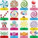 Pasimy 16 Pcs Candy Party Decorations Colorful Candy Lollipop Table Honeycomb Centerpieces Sweet Candy Table Decorations for Candy Theme Birthday Baby Shower Sweet Shop Party Supplies