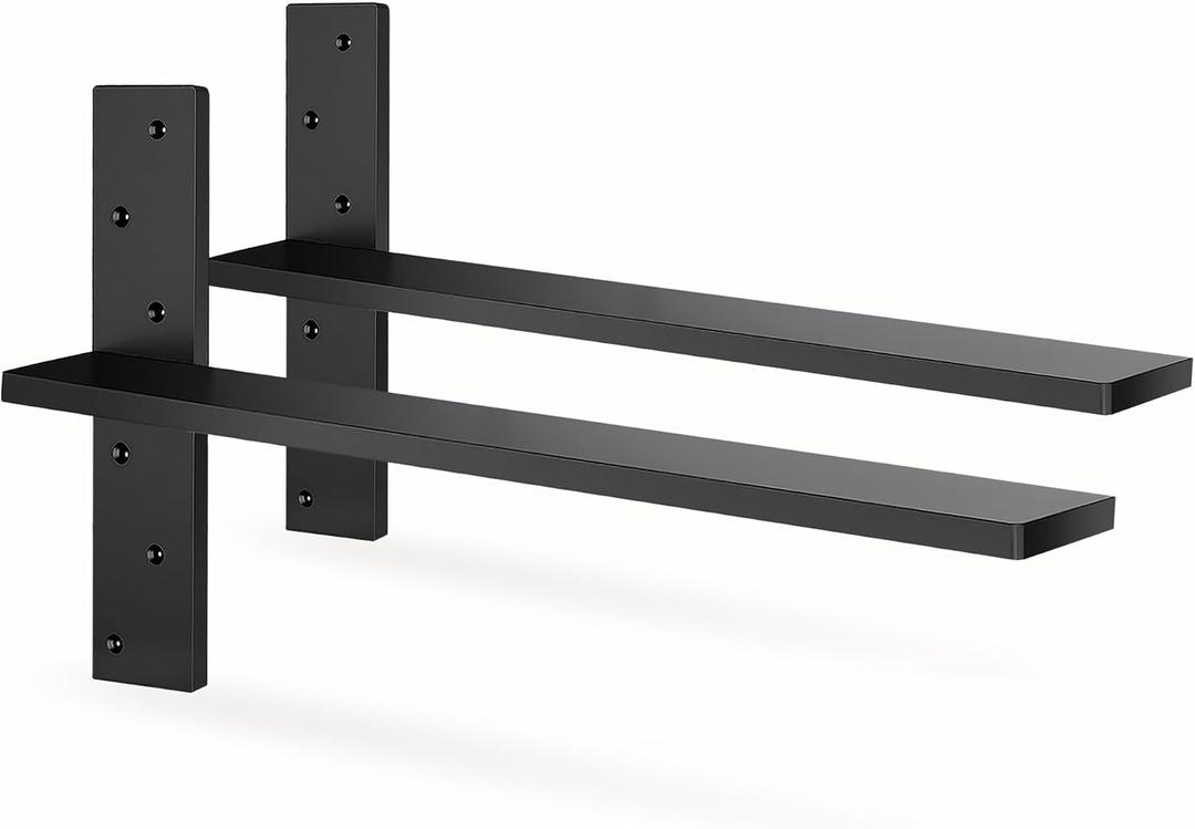 Floating Shelf Bracket Heavy Duty 1/2" Thick Free Hanging Countertop Support Bracket 2 Pack 20"Lx2.5"W Hidden Shelf Bracket for Floating Wall Countertops, Bars, Desks, Bench Seats, Vanities, Mantels