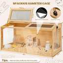Hamster Cage 40" Wooden Chewproof, 270° Panoramic View Large Habitat with Bite-Proof Mesh, Top Dual Access Doors & Acrylic Panels, for Syrian/Dwarf Hamsters, Guinea Pigs, Chinchillas & Gerbils