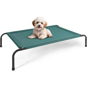 Simple Deluxe Cooling Elevated Dog Bed, Raised Portable Dog Cots Beds No-Slip Feet Durable Portable Indoor & Outdoor Pet Hammock Bed, 42x25.5x8 Inch, Green