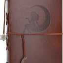 AIOR Scrapbook Photo Album 60 Pages Memory Book Leather Scrap Book DIY Guest Photo Book Wedding Travel Memory Album for Graduation Birthday Gifts (Moon Fema)