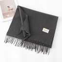 Utaly Large Winter Scarf for Women Men - 73"x17" Soft Warm Blanket Scarf Faux Cashmere Shawl Wrap with Tassels