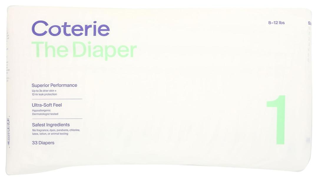 Coterie Diapers Size 1, 33 CT