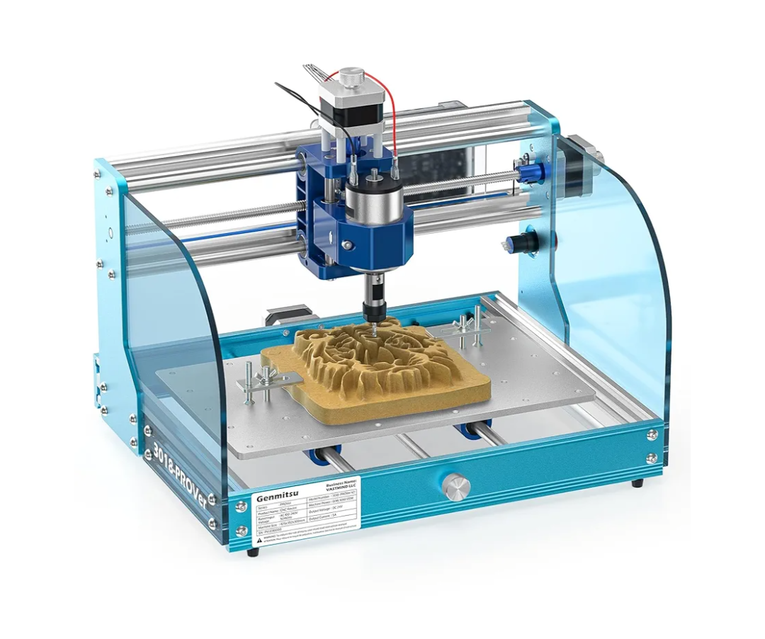 Genmitsu 3018-PROVer V2 CNC Router Machine for Beginner, Mini Milling Engraver Kit with Z-Probe, Limit Switches, E-Stop, Ideal for Wood, Acrylic, MDF, Plastic, PVC (Without Offline Controller)