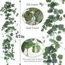 Dallisten 3 Strands Begonia Artificial Vines, 67" Silk Vine Garland with Green Leaves, Fake Hanging Plants Greenery Decor for Home, Bedroom, Wall, Party, Wedding Decoration