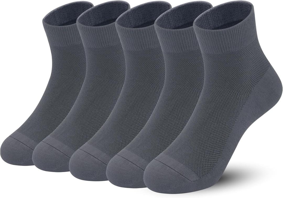 SERISIMPLE Kids Viscose Bamboo Above Ankle Socks Breathable Thin Summer Crew Comfortable Mesh Girls Boys Socks 5 Pairs (Medium, Dark Grey) SERISIMPLE Kids Viscose Bamboo Above Ankle Socks Breathable Thin Summer Crew Comfortable Mesh Girls Boys Socks 5 Pairs (Medium, Dark Grey)