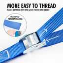 Cartman 1" x 12' Lashing Straps Cargo Tie-Down Strap Up to 600lbs, 8pk in Carry Bag, Blue