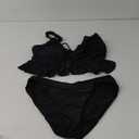 Daci Women Black Plus Size Two Piece Swimsuits - High Waisted Bikini Set Ruffle Tummy Control Bathing Suits with Bottom 18 Plus L