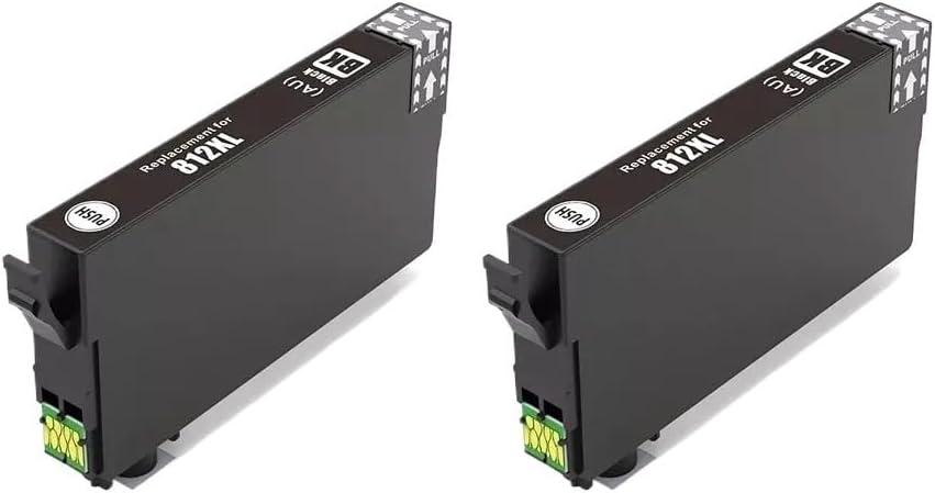 Compatible Ink Cartridge Compatible with T812XL 812XL Compatible with WF-3820 WF-3825 WF-4830 WF-4835 WF-7830 WF-7840 WF-7845(2PCS Black)