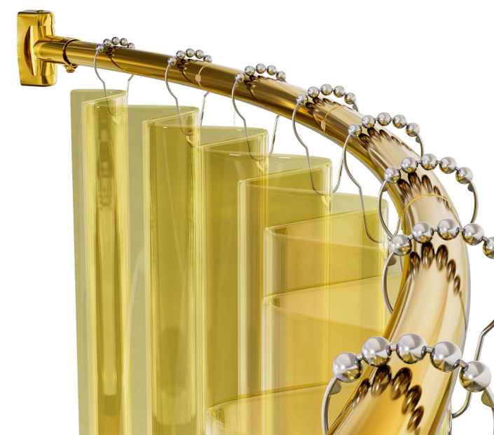 AmazerBath 20-84 Inches Arched Curved Shower Curtain Rod, Heavy Duty Shower Rod Rust Proof Bathroom Curtain Rod, Adjustable Telescoping Design Easy Segmented Installation, Need to Drill, Black