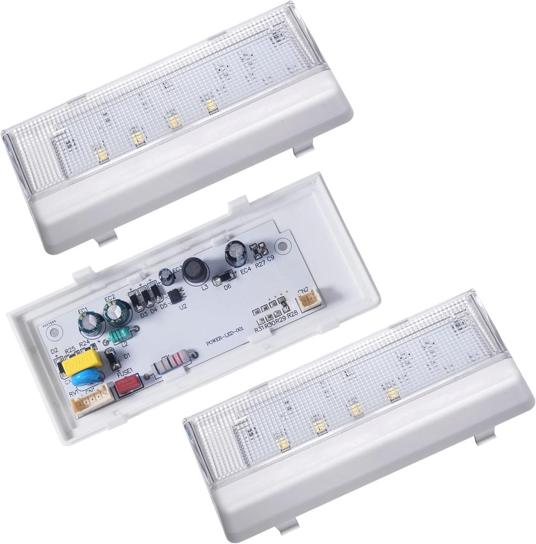 3-Pack Refrigerator LED Light Kit- Including 1-Pack Fridge Main Lighting & 2-Pack Side/Rear Panel Refrigerator LED Lights- Fit for Whirl-pool WRS325FDAM02 WRS325FDAB02 WRS325FDAM04 WRS322FDAW04