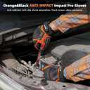 ANDANDA Work Gloves Men Heavy Duty, Anti Impact Work Gloves TPR Anti-Vibration Non-Slip, Touchscreen CapableMechanics Gloves (Large, Black&red)