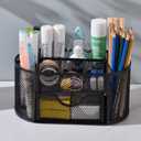 Mesh Desk Organizer, Basics Pen Holder and Desk Organizer with Compartments, Desk Accessories & Workspace Organizers for Office School Home Supplies Teacher Students