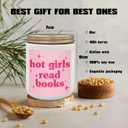 Book Lovers Gifts Scented Candles - Hot Girl Read Book Candle, Librarian Candles for Home Scented, Book Stuff Lavender Candle 8oz, Book Lover Gifts for Women