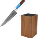 KITCHENDAO Deluxe Universal Knife Block with Slots and Chef Knife 8 Inch