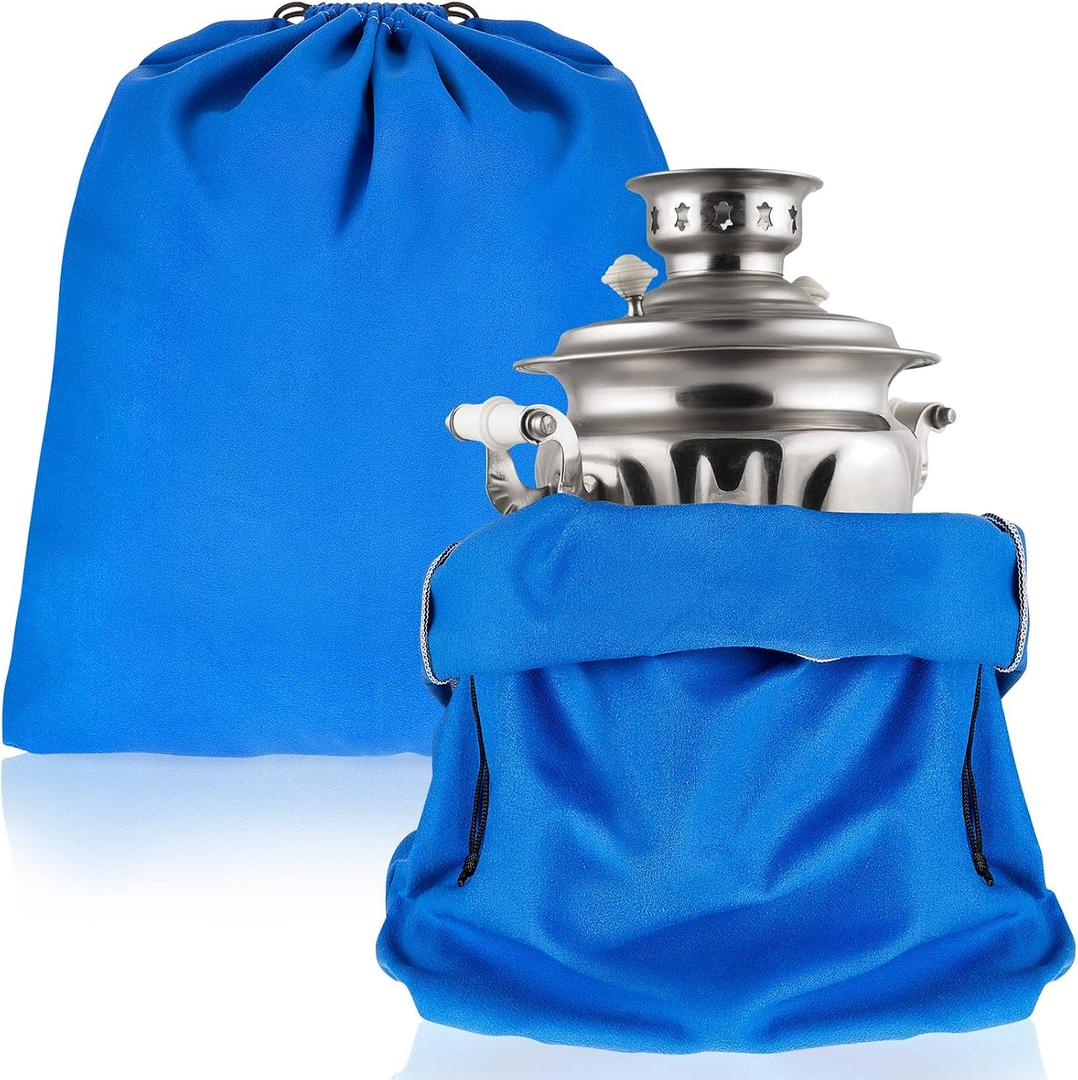 Shappy 2 Pcs Anti Tarnish Cloth Bag for Silver Storage 18 x 18 Inch Fabric Silver Protection Bags for Jewelry, Flatware, Trays(Blue)