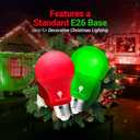 4 Pack LED Red and Green Light Bulbs - 120V E26 Base 9 Watt (60-watt Replacement) - Red and Green Bulbs for Party Decoration, Porch, Home Lighting, Christmas 4 Pack