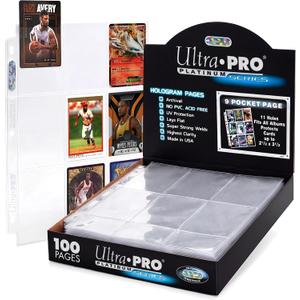 Ultra Pro 9 Pocket Pages Platinum Series - 100 Pages of Card Sleeves for Trading Card Binder and More