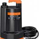 LEO Submersible Water Pump, 2250GPH Sump Pump Submersible Basement Portable Electric Utility Water Pump Removal for Pool Draining Basement Hot Tubs Garden Pool Cover Pond, Black