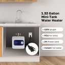 ThermoMate Mini Tank Water Heater Electric, 1.32 Gallons Small Under Sink Water Heater for Point of Use Instant Hot Water 110V 120V, Wall or Floor Mounted, UL Listed ES150