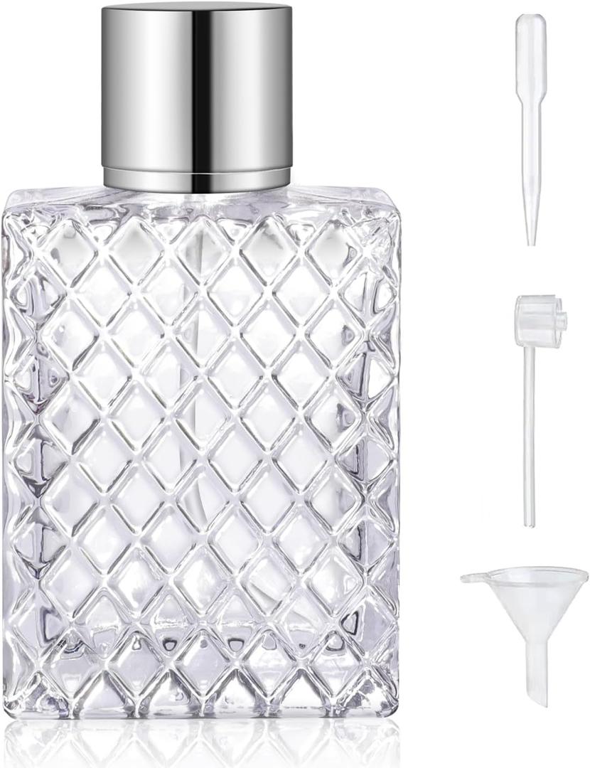 100ml/3.4 Oz Vintage Glass Spray Bottle Perfume Atomizer,Refillable Perfume Spray Bottle Perfume Bottles Empty with 3 Kinds of Perfume Dispenser (vintage 100ml)