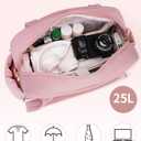 Wandering Nature Personal Item Travel Bag, Small Duffle Bag for Women with Wet Pocket & 14'' Laptop Compartment, Lightweight Carry on Weekender Duffel, Vertical pattern (Pink)