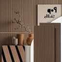 Mollywell Wood Panels for Wall, Time-Saving Installation, Versatile Wood Slat Wall Decor, Enhanced Acoustic & Sound Proof Fluted Design for Home & Office, 2 Pcs Teak, 47.2x23.6 Inch