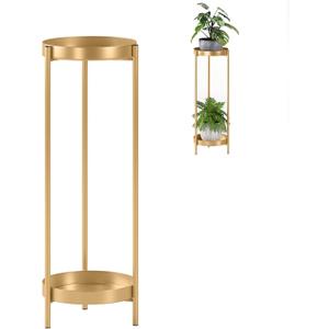 Plant Stand Plant pots Indoor Stands Metal Flower Pots Stand Plant Shelf for Multiple Plants,2 Tier Removable Display Plant Table Gardeing Gifts for Living Room Outdoor Garden Balcony Dcor Gold