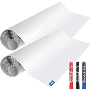 AFMAT White Board Wallpaper, Whiteboard Roll, Stick on White Boards for Wall, 1.5x11ft Peel and Stick Dry Erase Roll, Stain-Proof, Super Sticky Whiteboard Sticker for Wall/Table/Door, 2 Rolls PP06