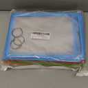 50 Pack 6x9 Inch Shop Ticket Holders - 5 Assorted Colors Dry Erase Pocket Sleeves with 5 Rings for Industrial Shop Ticket & Office