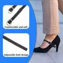 Heel Straps for High Heels, 2 Pcs PU Leather Shoe Strap Extender Adjustable Elastic Ankle Straps with Buckle Detachable Shoes Belt Band for Women Lady Holding Loose Heels (Black)